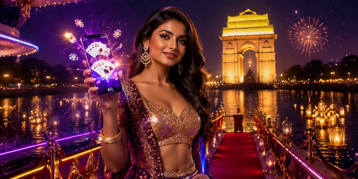 Delhi India Gate and poker game celebration