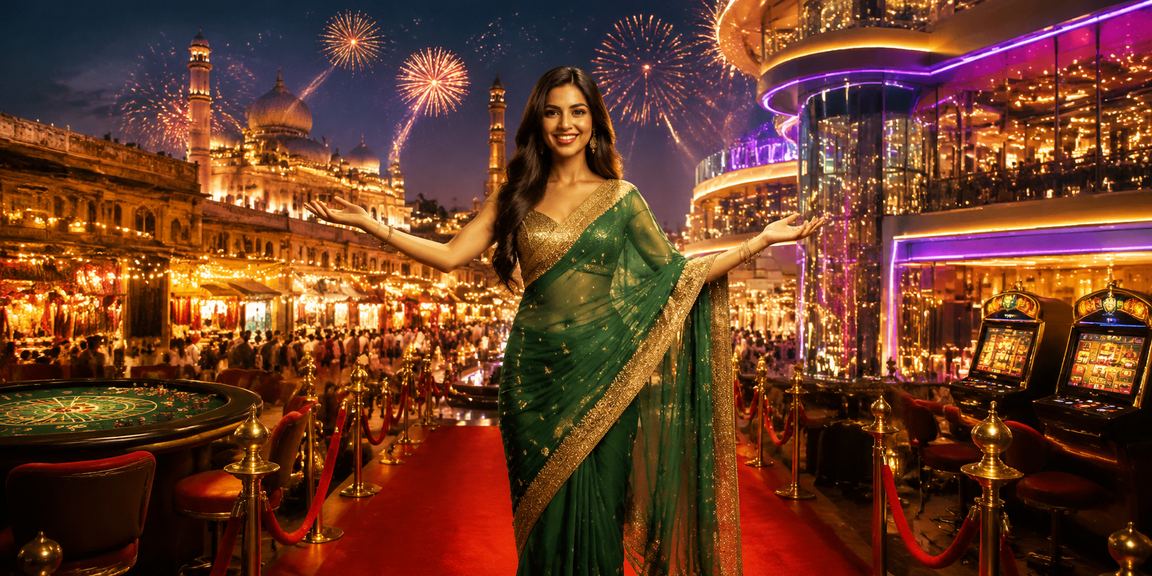 Indian woman enjoying casino app responsibly